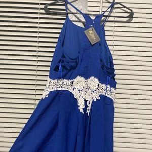 Blue and White Romper